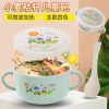 Children's bowl, double-ear wheat straw cartoon baby food bowl, plastic bowl with lid, rice bowl set, can be printed with LOGO Application Scenario